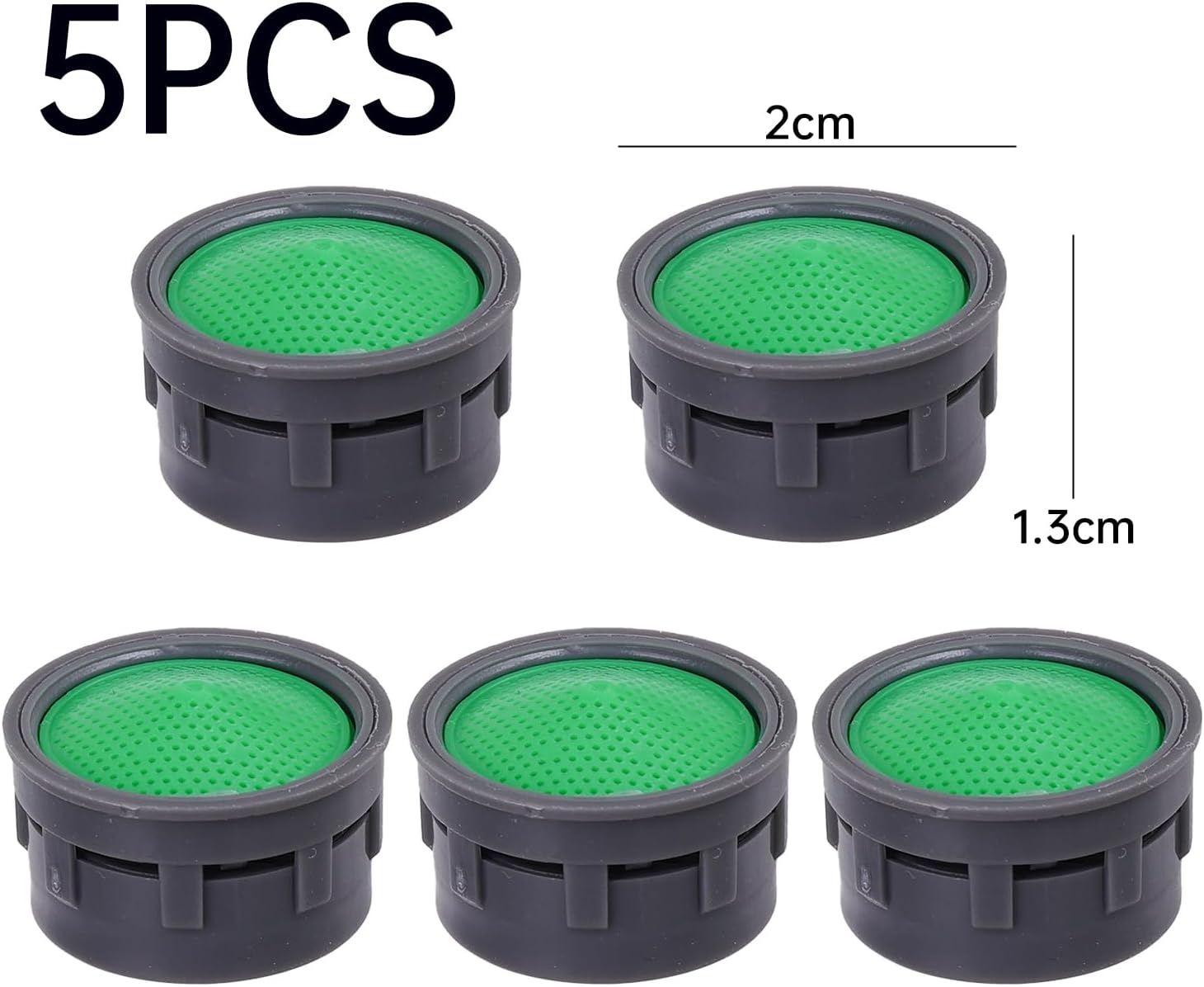5pcs Splash-Free Faucet Aerators Water-Saving Tap Nozzles Plastic Bubbler Spout Nets Household Bathroom Kitchen Tool,2 * 1.3cm
