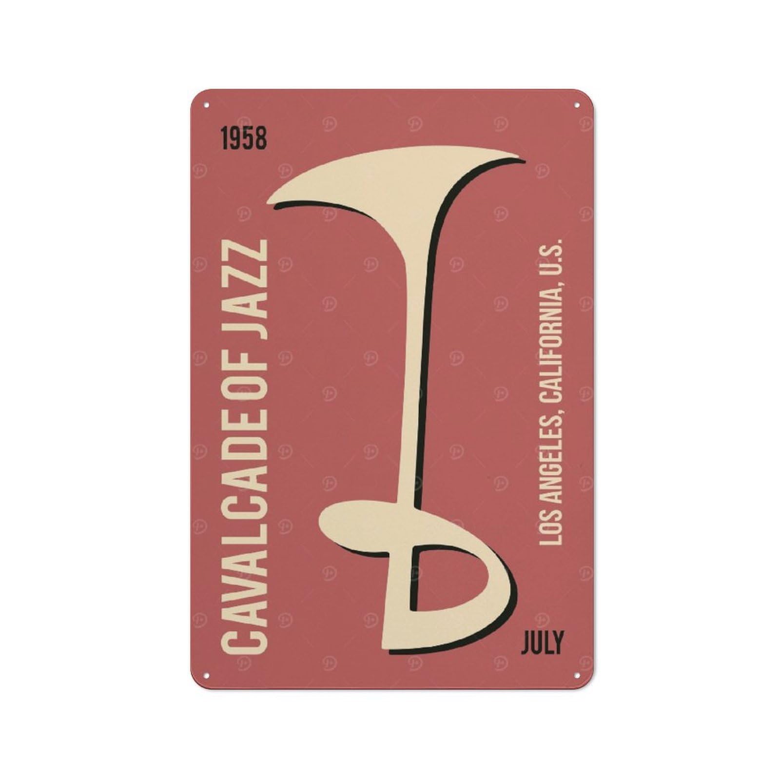 Junmoney Style-11 Cavalcade Of Jazz Festival Decorative Tin Sign 30X20cm, Distressed Look Vintage Wall Decor For Lounge, Study, Pub Or Wall Gallery