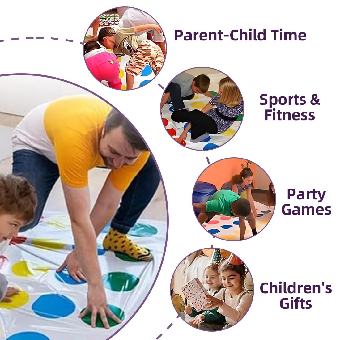 Divertido juego Twister, Twister italiano para niños a partir de 6 años, para 2 jugadores o más, diversión interactiva para toda la familia, Twister para niños
