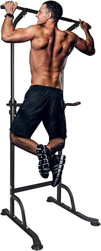 Adjustable Height Dip Bar Station, Heavy Duty Dip Station Push Up Bar for Home Gym,Multi-function Dip Station Pull Up Bar Full Body Strength