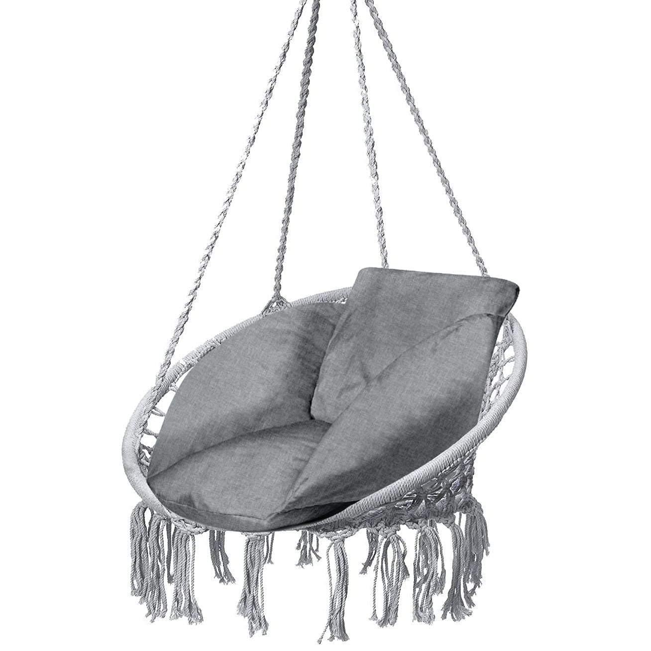 Ferocity Suspendu Hamac Chaise Coussins, Oreiller avec Dossier, Imperméable Siège de Chaise Rembourrage pour Patio Jardin, Balançoire Panier Suspendu Coussin de Siege, Lin [114]