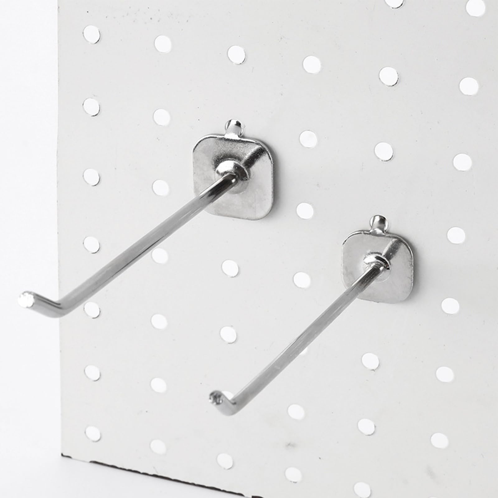 20 Piezas Ganchos para Tableros con Agujeros, Ganchos de Metal para Tableros, Ganchos para Panel Pared Perforada de Bricolaje Ganchos para Exhibición Minorista, Clasificación de Herramientas