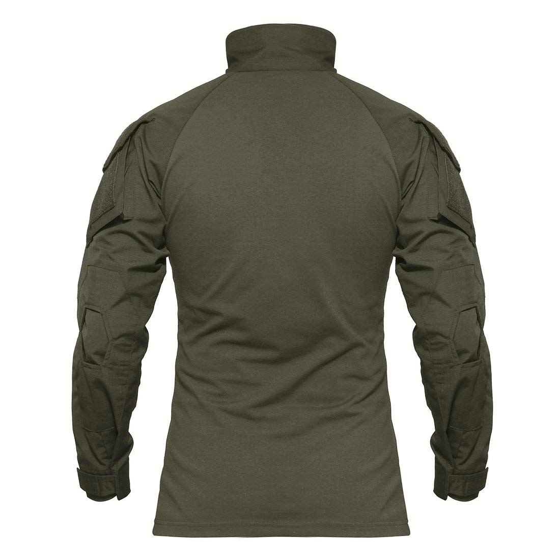LiliChan T-Shirt Militaire à Manches Longues T-Shirt extérieur à Manches avec Fermeture éclair
