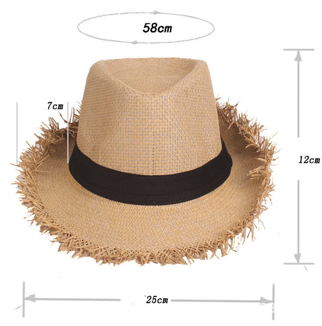 Men Beach Men Summer Panama Cap Invention Trilby Fedora Hat Male PROTECCIÓN UV Brim Sombrero (Color: Black-Soul Eater1, Tamaño: 56-58 cm)
