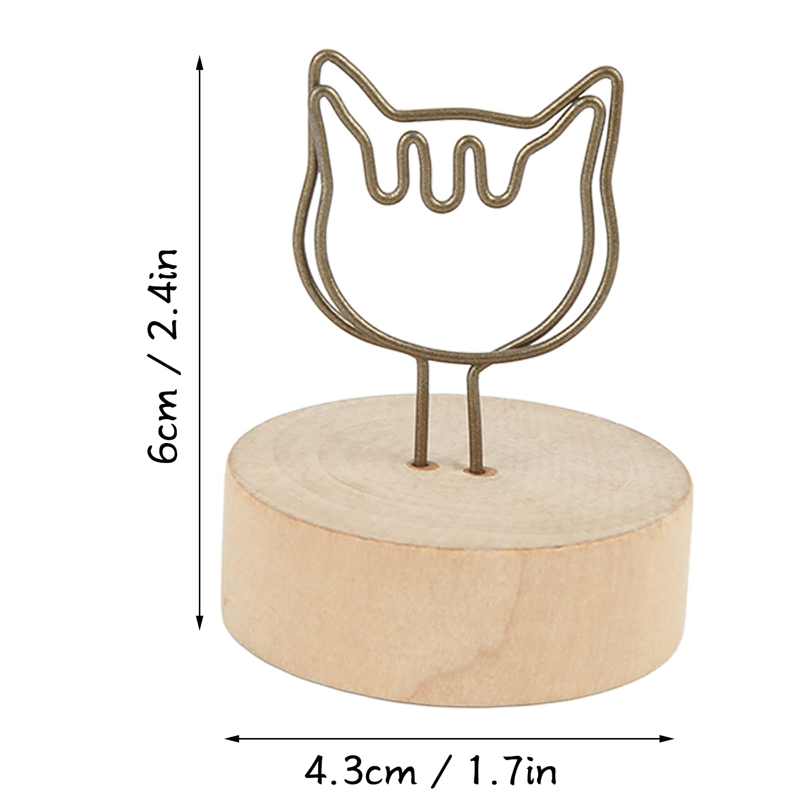 QANYEGN 10PCS Cat Shaped Table Number Holders, Place Card Holder with Rod Base, Iron Name Card Clips for Table Decoration