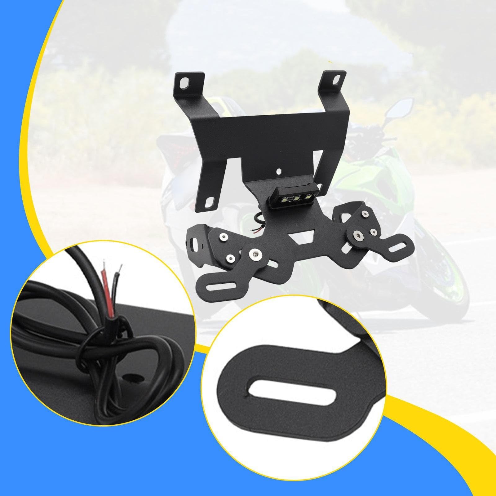 Portatarga Posteriore Compatto Per Moto Con Luce LED, In Acciaio Inossidabile, Per CB300R, CB250R, CB150R, CB125R 2018-2024