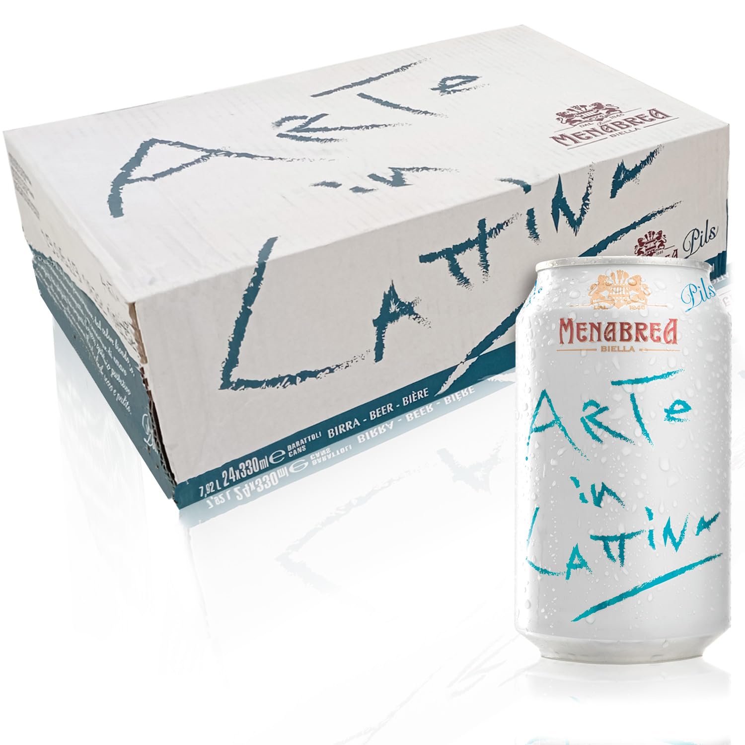 MENABREA - Birra Pils - Arte In Lattina - Cartone Da 24 Lattine - 330 ml