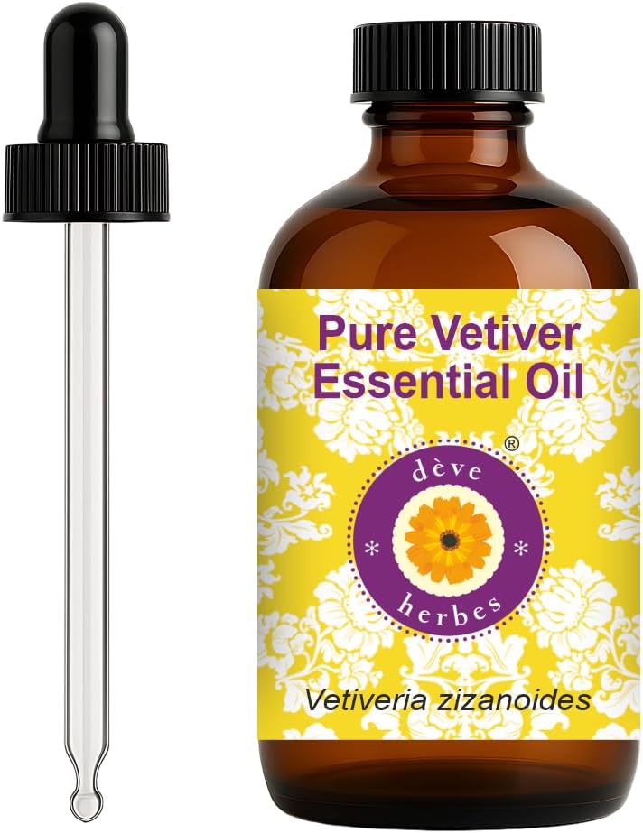 Vetiver essential oil with glass dropper, 120ml
