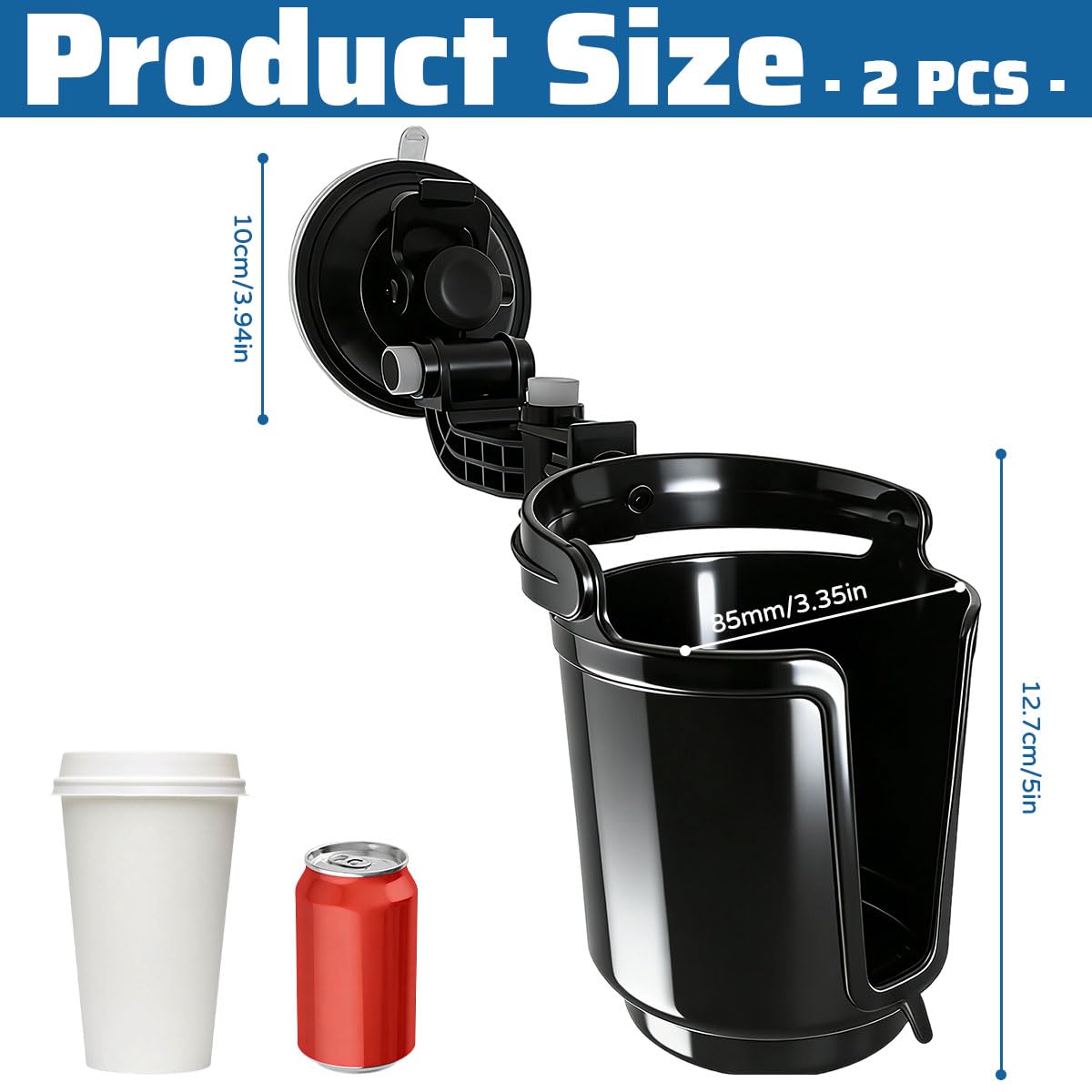 Soporte para bebidas para coche, 2 unidades, soporte para botellas de coche, soporte para botellas, soporte para vasos, ventosa para coche, soporte para bebidas, adaptador para barco, kayak