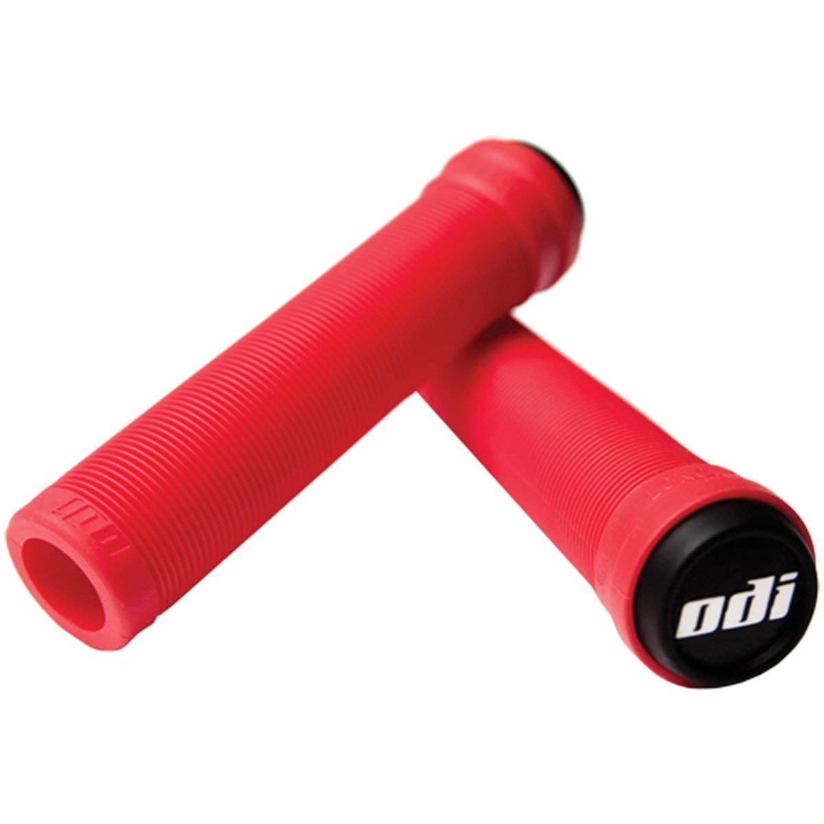 Odi Longneck Pro Grips - Race Red/Bicycle Cycling Cycle Bike Riding Ride Part Handlebar Bar End Pair Set Rubber Locking Lock On Trail Dirt Jump Enduro BMX Scooter Scoot Flangeless No Flange โ image 1