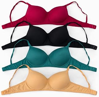Wonkey Padded Pushup Bra Pack of 4 Combo Breathable & Adjustable, Easy Comfort Price In India