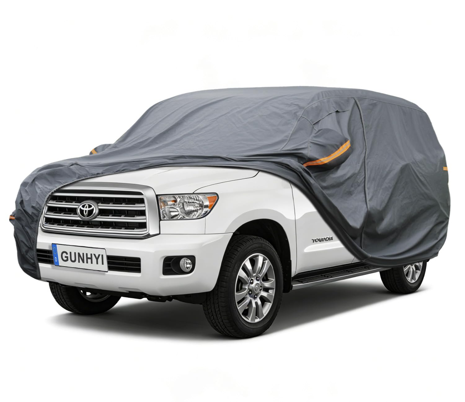 GUNHYI Premium Car Cover Custom Fit Toyota Sequoia, 16 Layers Heavy Duty Car Cover Waterproof All Weather with Zipper Door for Sun Rain Snow Dust Uv Protection