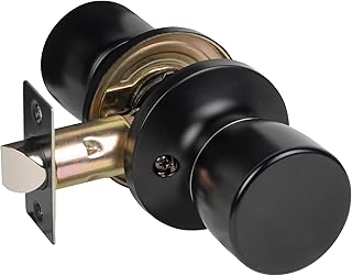 HOSOM Passage Door Knob, Matte Black Door Knobs Keyless Doorknobs for Interior Doors, Hallway, Closet and More, No Locking