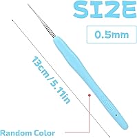Vista 2 de Gancho de ganchillo de 0,5 mm, mango ergonómico para manos con artritis, agujas de tejer extra largas para principiantes y lana para ganchillo