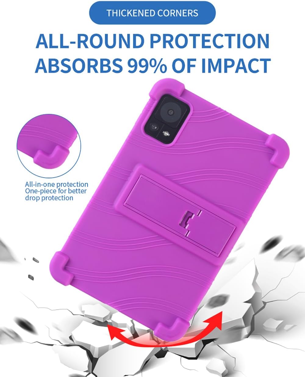 Case for TECLAST T65 Max Tablet 13 Inch, Soft Silicone Heavy Protective Cover with Adjustable Kickstand for TECLAST T65 Max Tablet 13 Inch, Purple image 4