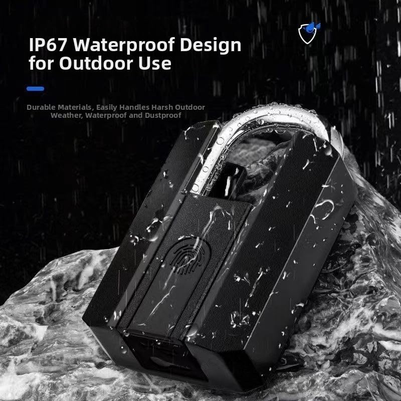 Candado inteligente de huellas dactilares, Cerradura electrónica impermeable IP67, Seguridad de cifrado AES para cajón de gabinete de equipaje, Cuerpo de aleación de zinc, Recargable tipo C