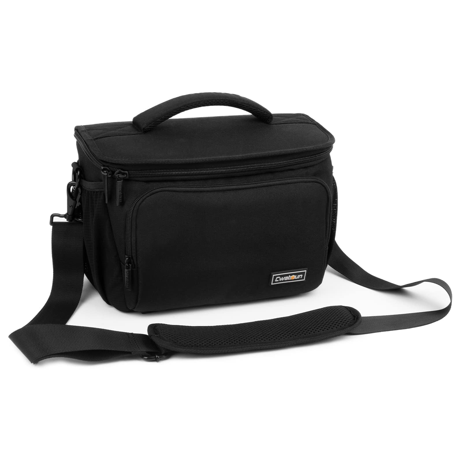 Cwatcun fotocamera borsa fotocamera SLR, borsa fotografica impermeabile per fotocamere reflex per Canon, Nikon, Sony, Fuji piccola DSLR/SLR e obiettivo, Nero, L