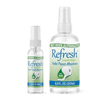 Refresh Liquid Wipe Toilet Paper Spray, Original Formula, 10 Fl Oz Combo Pack