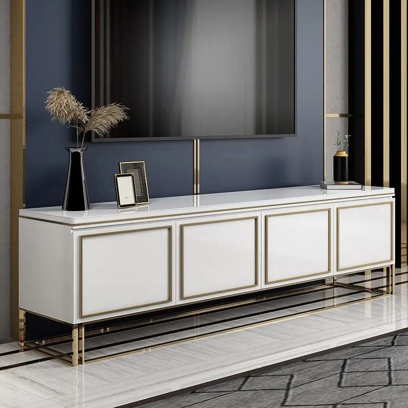 NG Decor, Medally Modern White TV Stand with Drawer Gold Media Console for TVs Up to 85"-picture-25