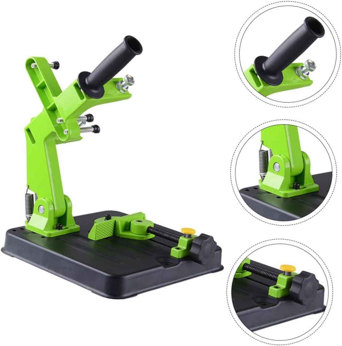 KALLORY Angle Grinding Machine Fixed Stand with Green Base, Multifunctional Angle Grinder Bracket for Cutting and Polishing, Heavy-duty Power Tool Holder Suitable for Workshop Use