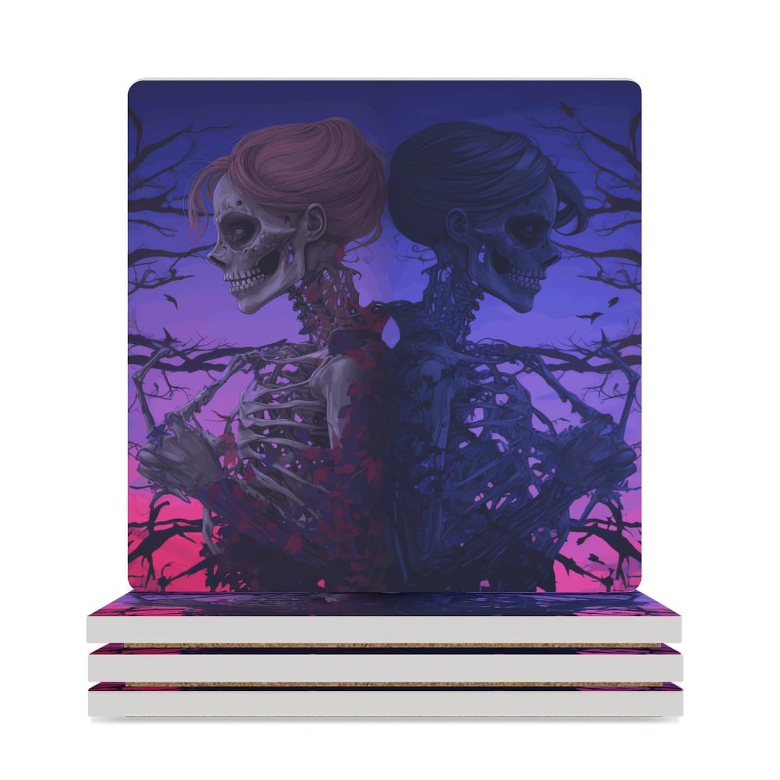 Dessous de verre squelette romantique pour une décoration de table basse cosy