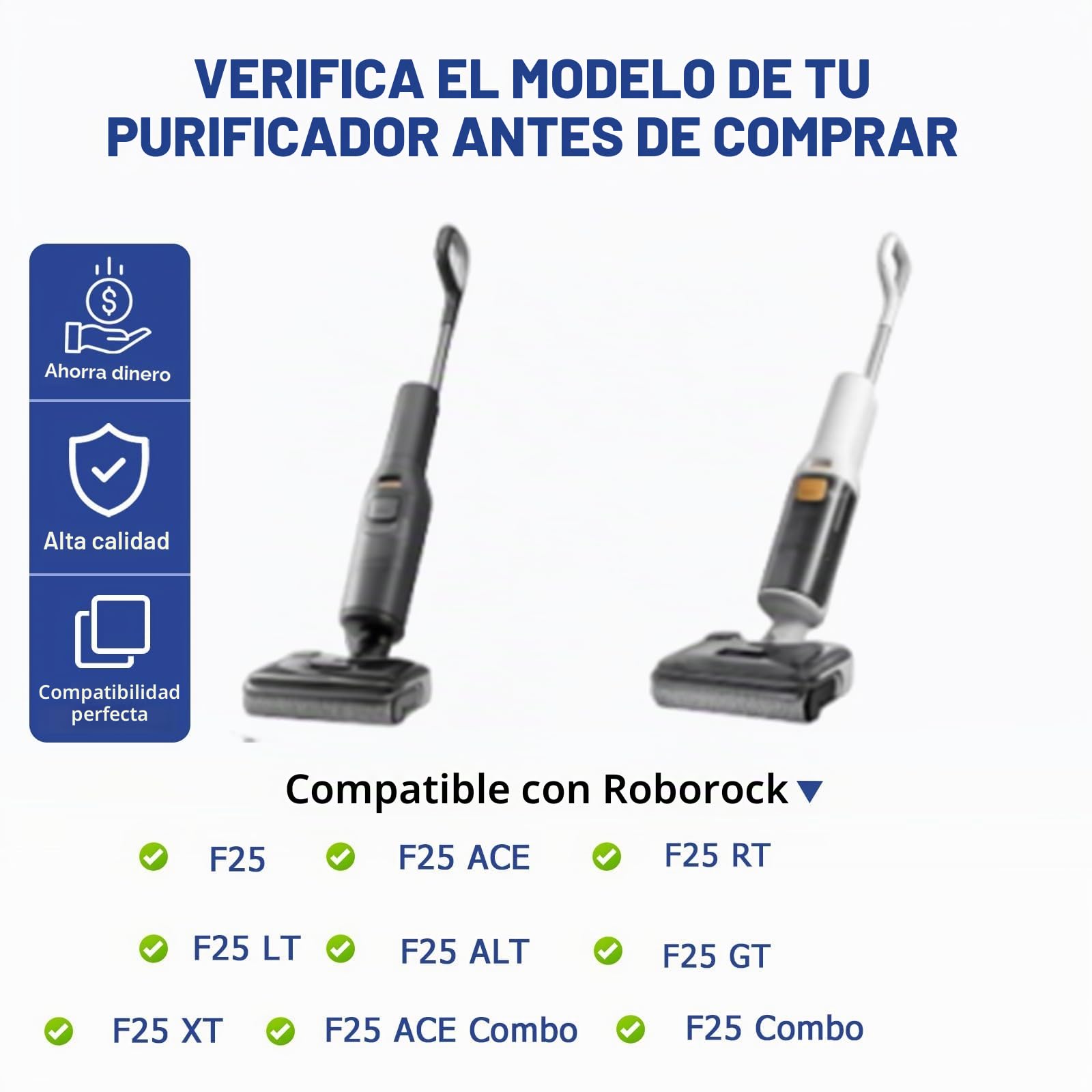 5 unidades de rodillos de cepillo accesorios para aspiradora F25/F25 LT/F25 RT/F25 ACE/F25 ALT(Ace Lite)/F25 BX/F25 ACE Combo/F25 Combo/F25 GT Aspiradora en húmedo y seco, 2 rodillos de