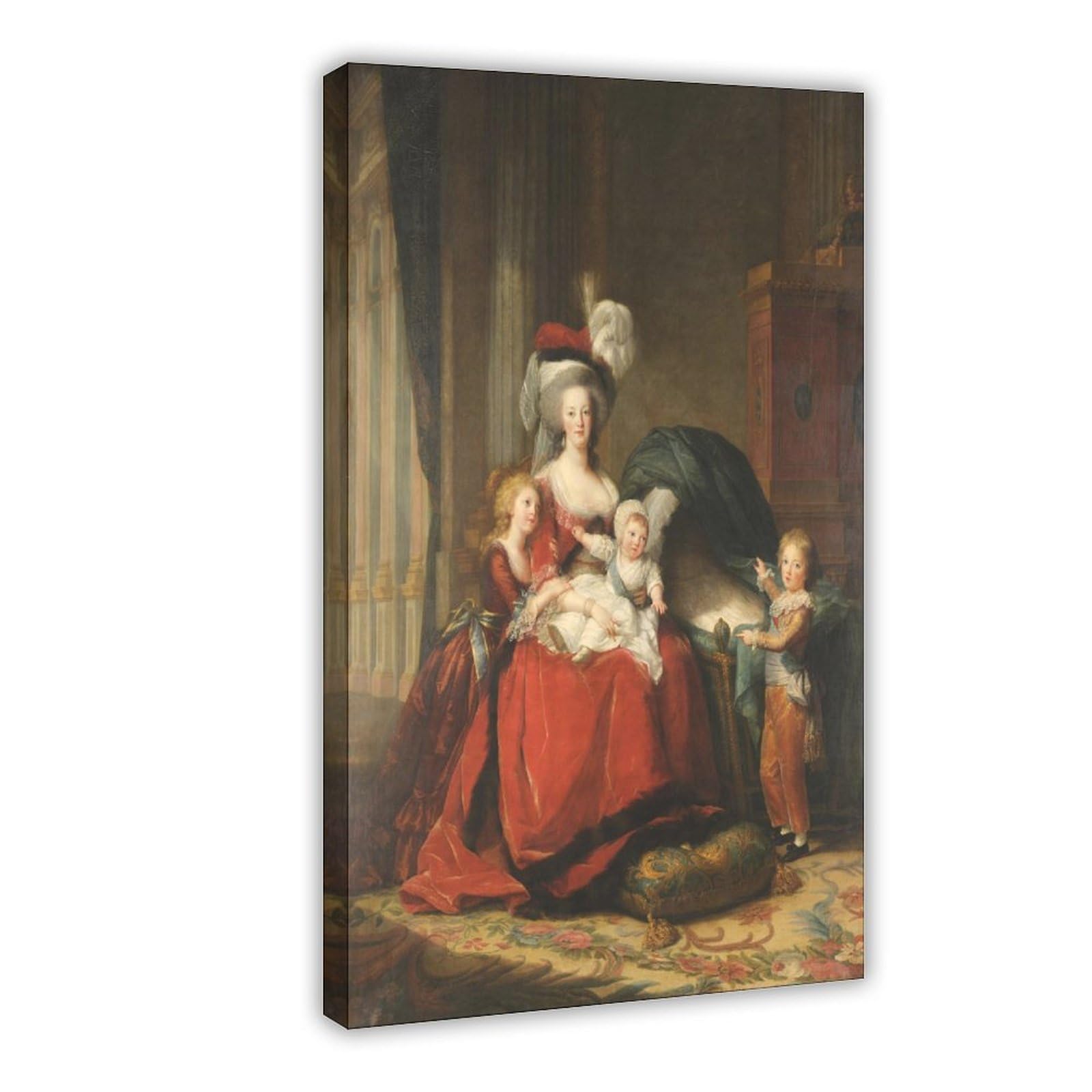 WCYB Marie Antoinette And Her Children by Élisabeth Vigée Le Brun Posters Prints Canvas Deco Paintings Wall Art Hangable Frame 12" L X 18" W