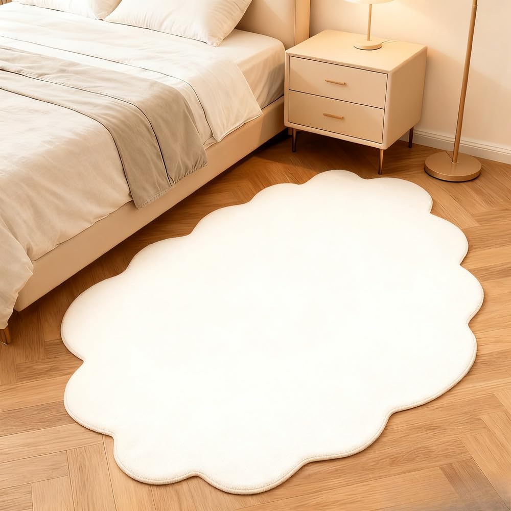 Tapis de salon rose irrégulier 50x80 cm lavable et épais pour le sol de la chambre