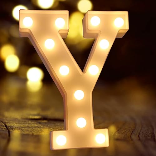 Miniatura 9 de Laerjin Letras iluminadas, letras de marquesina con luces, número decorativo con luz LED, letrero de número iluminado para luz nocturna, boda,