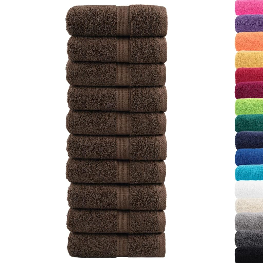 SOLUND - Set di 10 asciugamani da bagno di alta qualità, 30 x 30 cm, 600 g/m², in 100% cotone, assorbenti e morbidi, lavabili in lavatrice, delicati sulla pelle, per casa, sport e bagno
