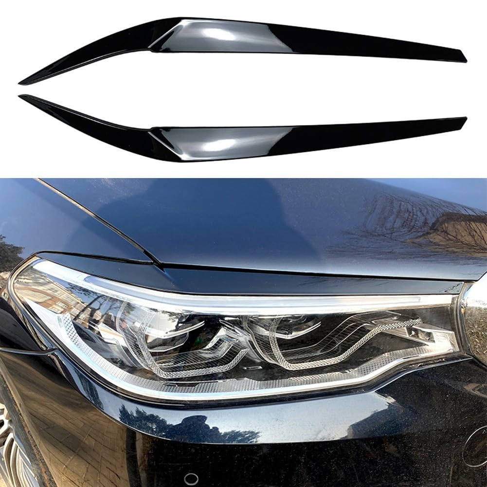 Per BMW G30 G31 G38 F90 M5 525I 540I Frontale Palpebra Sopracciglio Trim, Fibra di Carbonio, 2 Pezzi (nero)