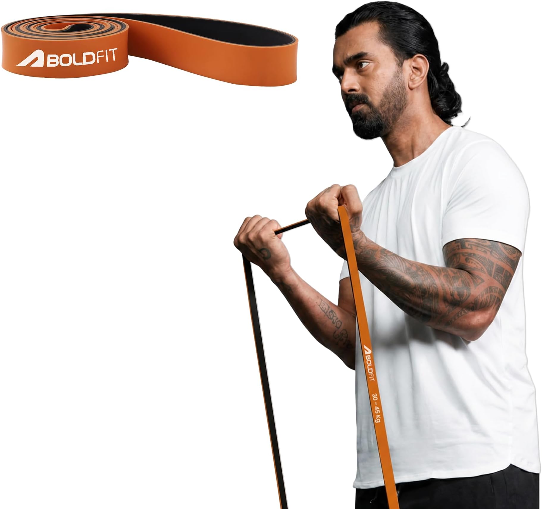 Boldfit Natural Rubber Resistance Bands for Workout Dual Color Heavy Resistance Band for Stretching, Pull ups, Home Exercise Resistance Band