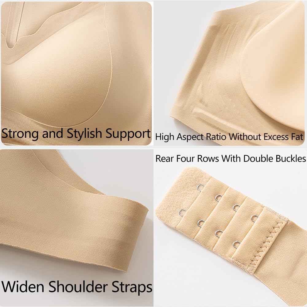 Generico Arisefrom Front Buckle Lifting Correction Bra, Seamless Cross Back Shaping Wireless Sports Push up Bras