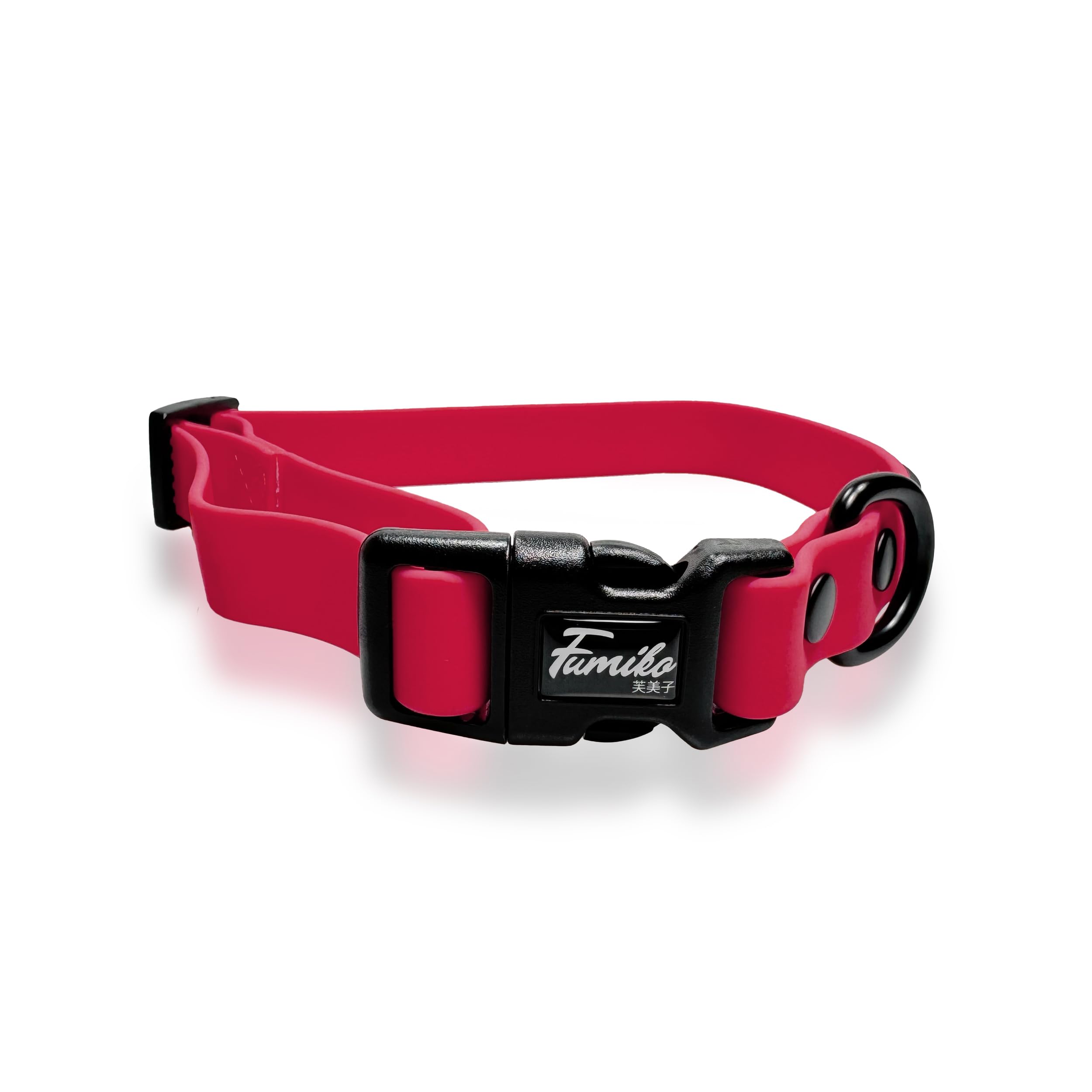 Fumiko® Hundehalsband aus Biothane versch.größen (Red Magenta, XS)