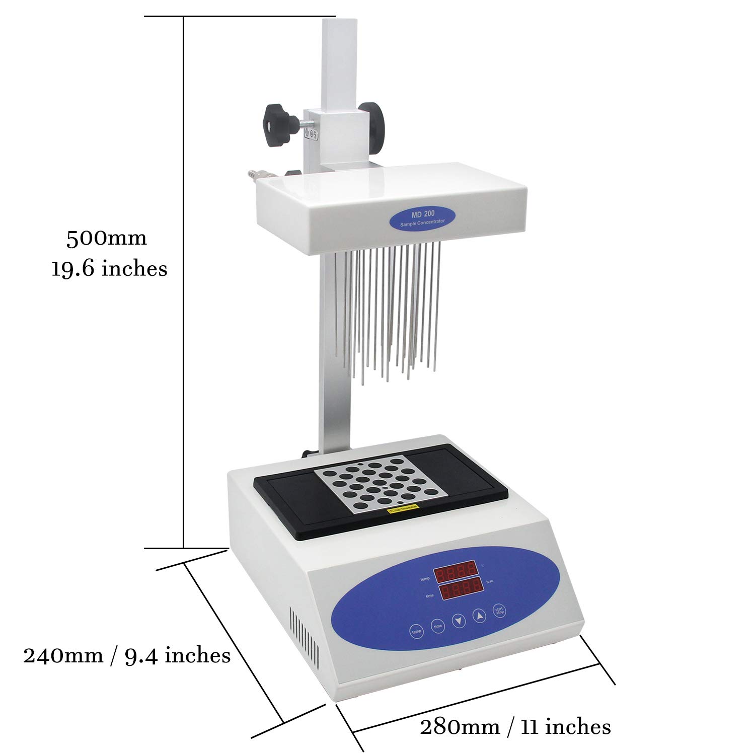 Md200?1 L'azote évaporateur avec bloc 02 49 x Dia 7 mm ambiante + 5 C-150 C Lab Scientifique Instrument
