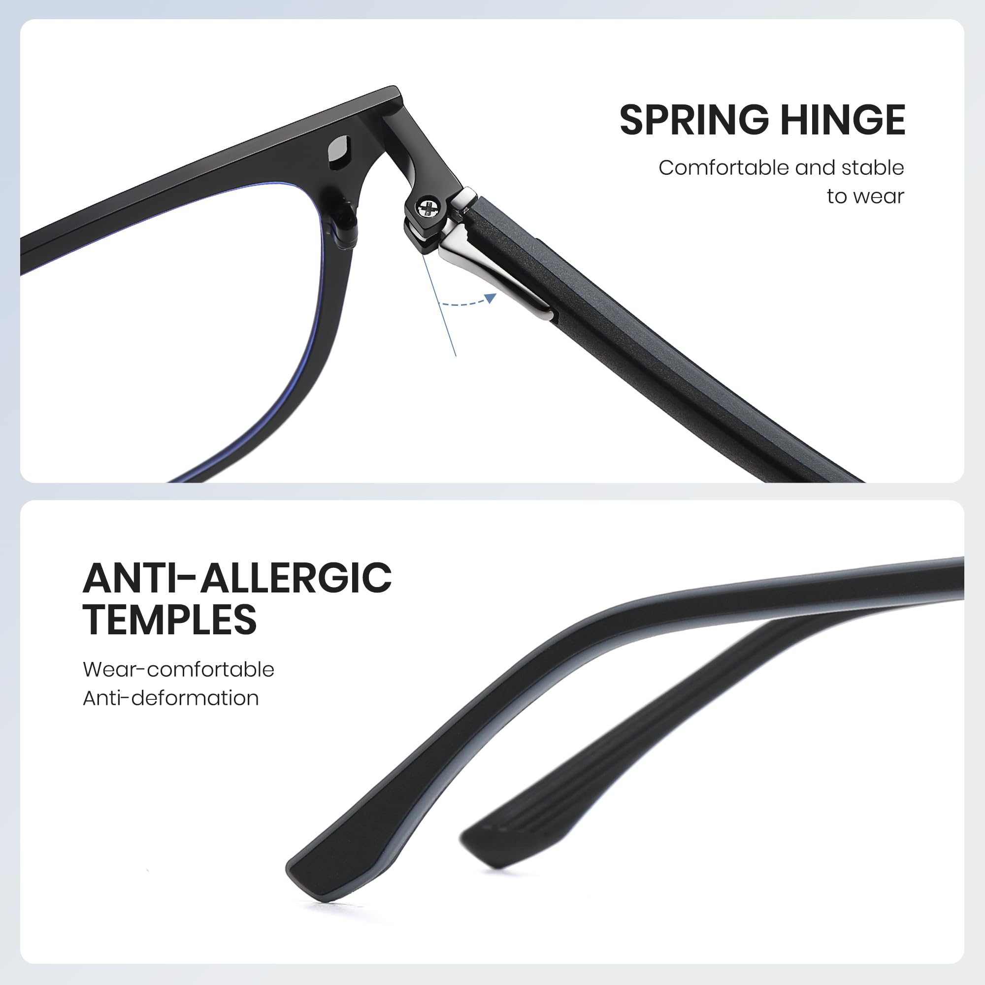 Cyxus Brillengestelle mit Magnetisch Clip Polarisierte Sonnenbrille Herren Damen Leichtes Rahmen Sonnenbrille UV 400 für Fahren Angeln Reisen P1210
