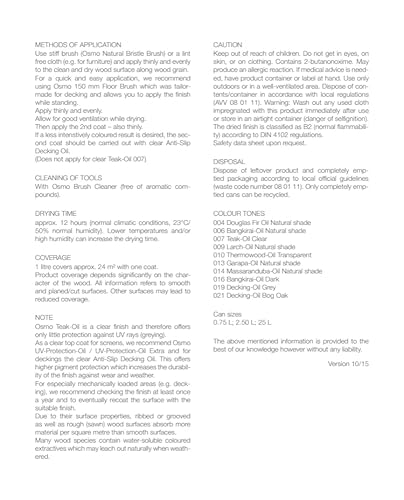 Osmo Decking Oil 750Ml - Clear - 007 - 3