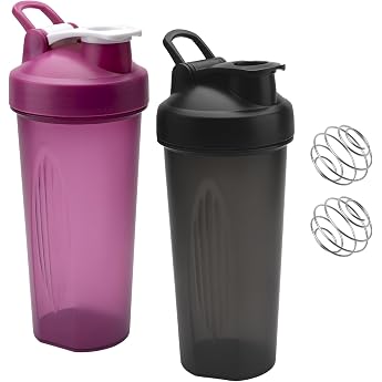 Pack of 2 600 ml Protein Shaker Protein Shake Cup with Ball ML Display