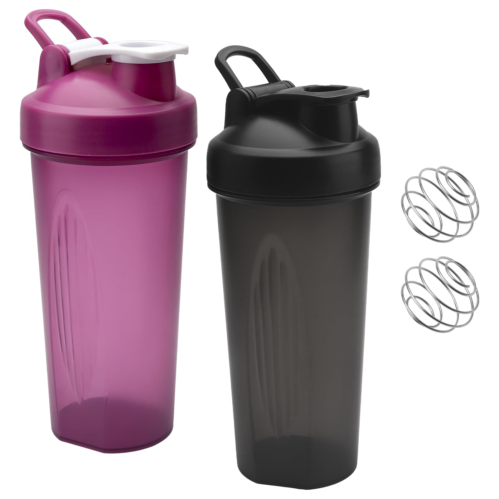 2 pezzi shaker proteici da 600 ml con palla, indicatore ML, a prova di perdite, shaker proteico, palestra, fitness, shaker per proteine e shake