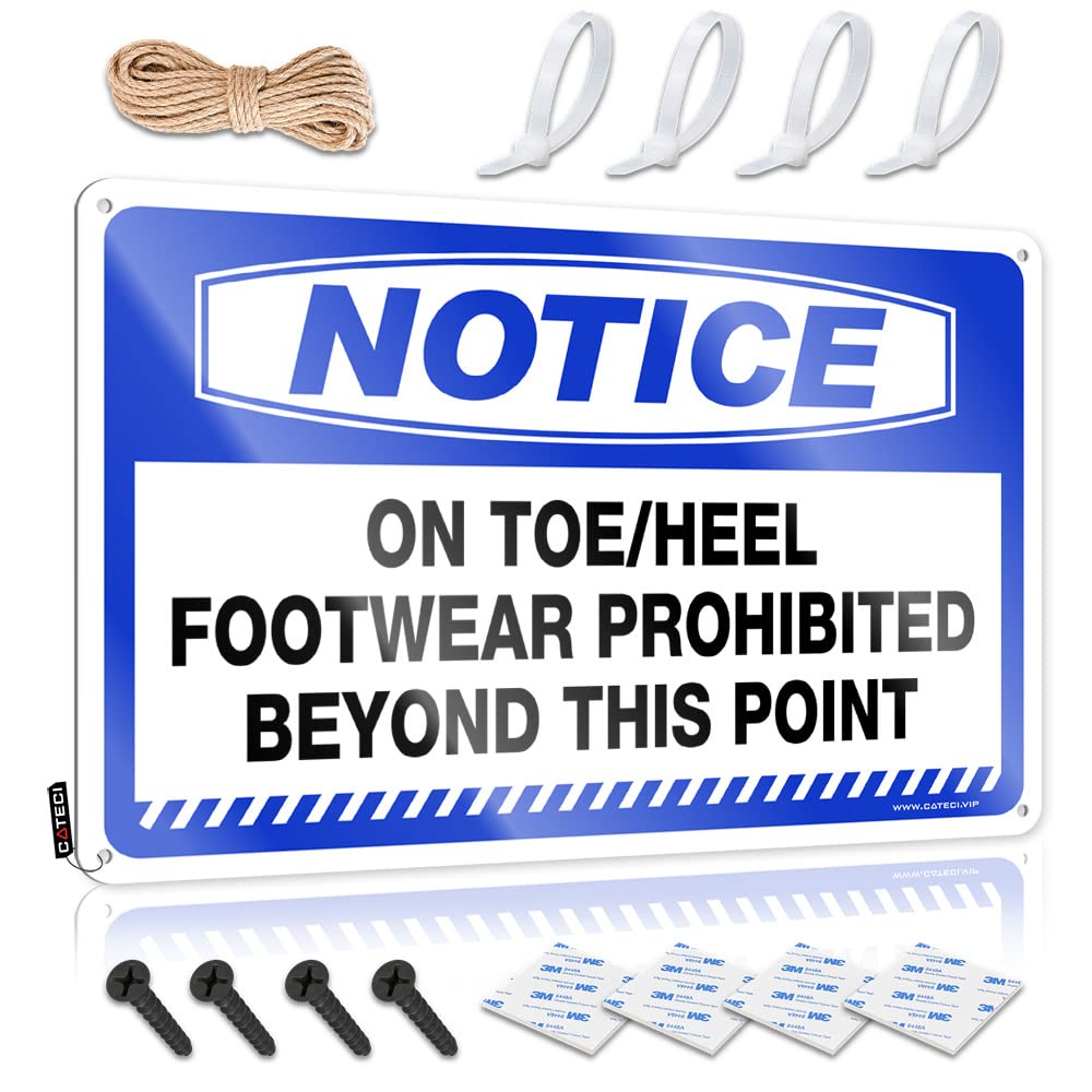 Decaor Sign Notice Open Toe Heel Footwear Prohibited Tin Sign Funny Sogns Funny Alcohol Signs