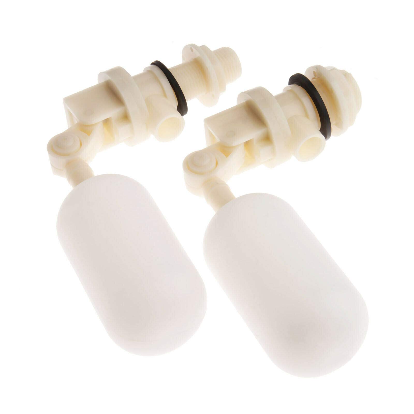 Senrise White Float Valve 2Pcs Ball-Cock Valve Plastic Automatic Float Ball Valve For Water Tank Livestock Drinker Bowl（3/4" Dn20）