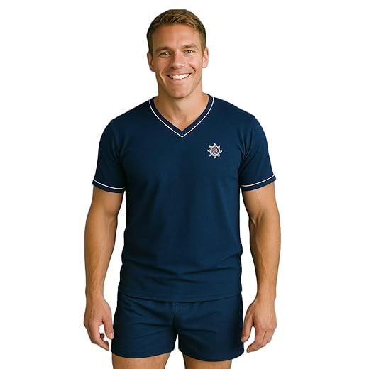 Pijama Homem Conjunto Meia Manga E Short Roupa De Dormir