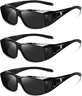 Wzerry Sunglasses Fit Over Glasses Polarized for Men Women, Wrap-Around Glasses UV400 Protection for Driving and Outdoor
