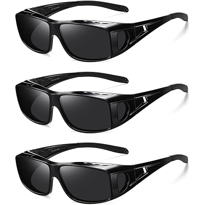 Wzerry Sunglasses Fit Over Glasses Polarized for Men Women, Wrap-Around Glasses UV400 Protection for Driving and Outdoor