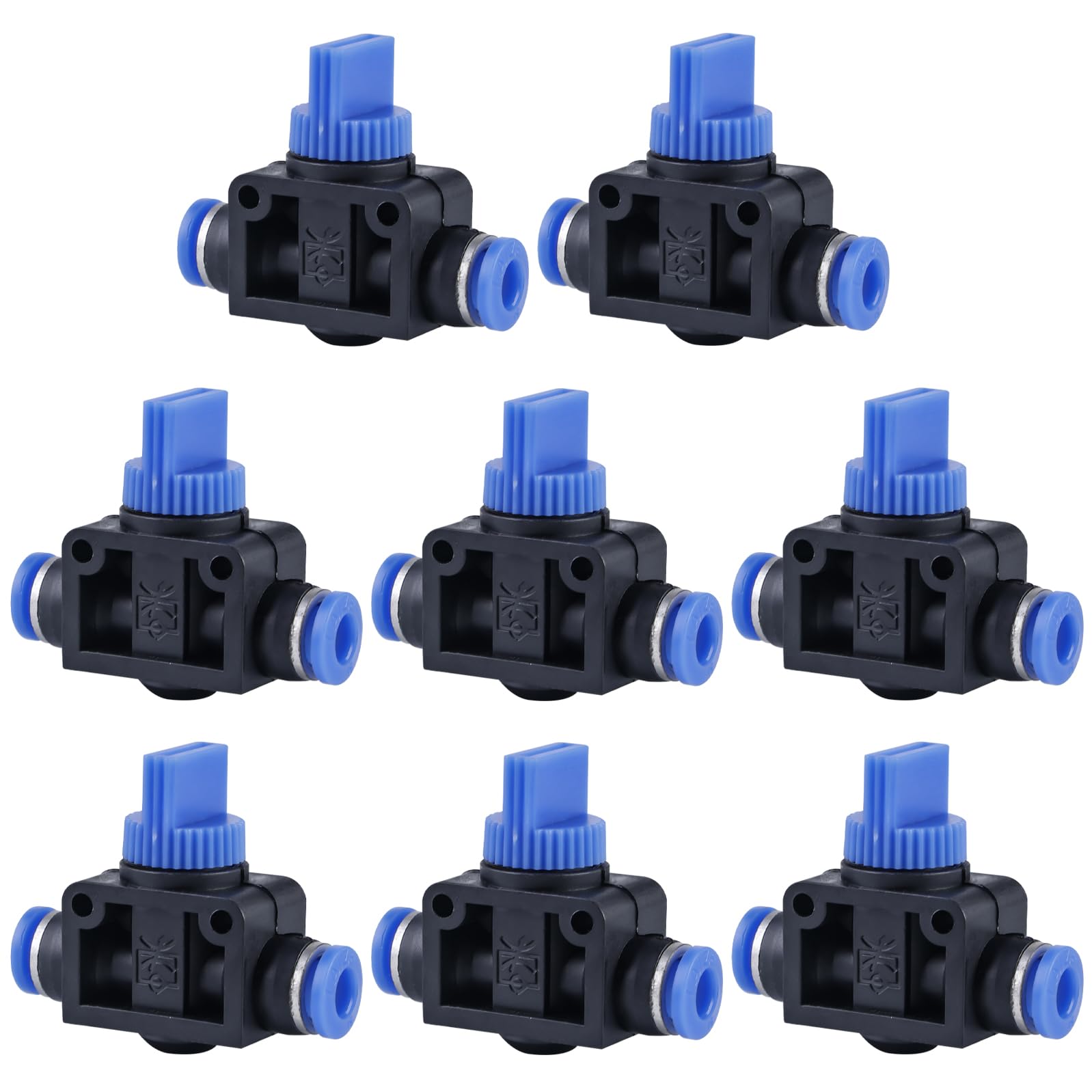 Lot De 8 Raccords Pneumatiques De 6 Mm Pour Robinet à Boisseau Sphérique Pneumatique, Raccord En T, Valve De Régulation Du Débit D'air Droit Pour Raccords De Tuyau D'air