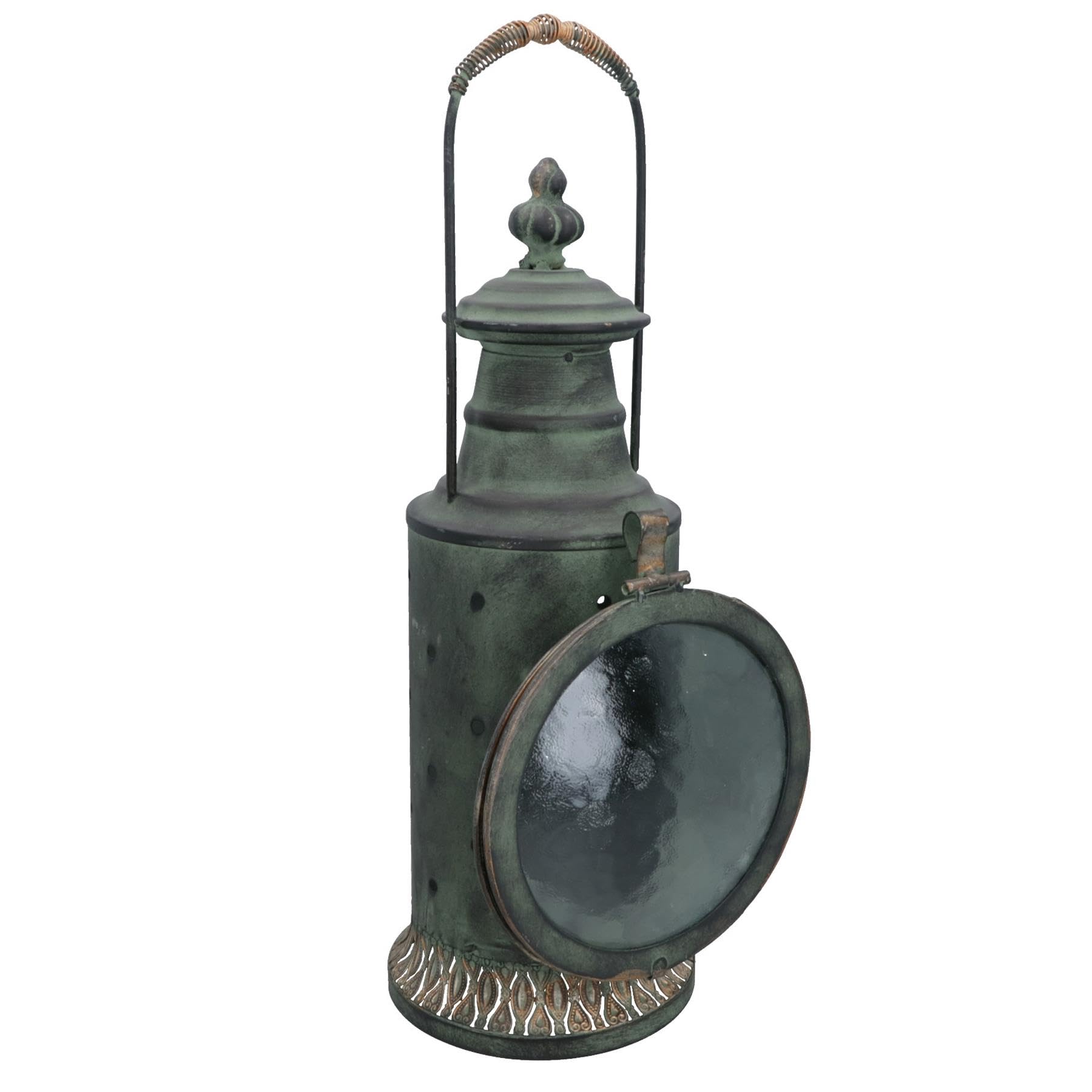 Ab Tools Green Railway Lantern Lamp Retro Home Decor Gift Metal Candle Holder Ornament