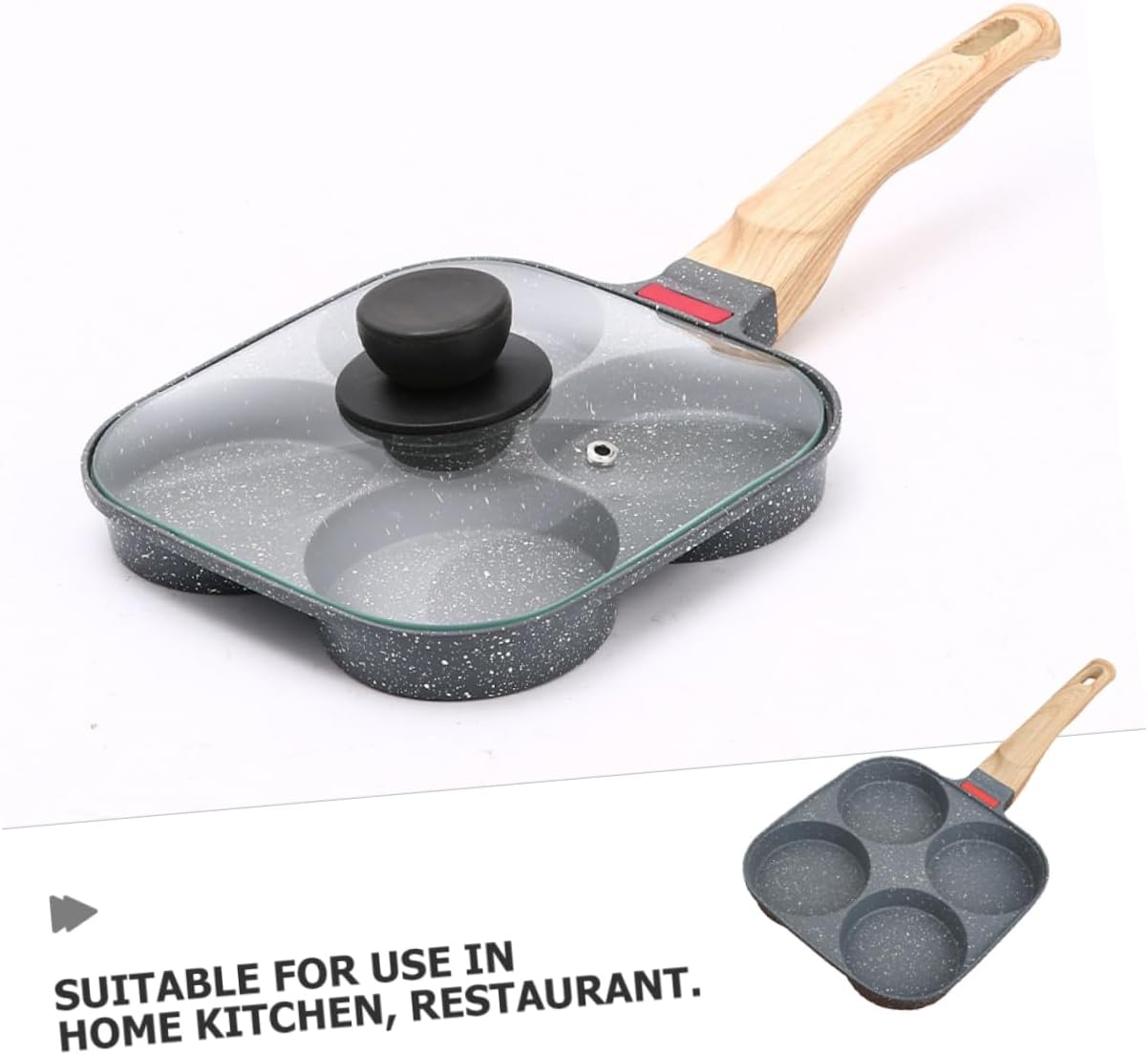 Nonstick Fried Egg Pan with Handle Pancake Pan for Poached Eggs Design for Gas Induction and Electric Stoves Easy to Clean and Maintain