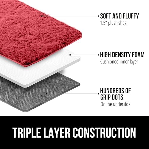 Miniatura 2 de Gorilla Grip - Alfombra de piel sintética suave, lavable, resistente al desprendimiento y a la decoloración, con puntos de agarre, para dormitorio,