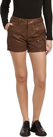 DEAR JOHN North Hampton Novelty Shorts Womens Mid Rise Trouser Leg Cuffed Hem