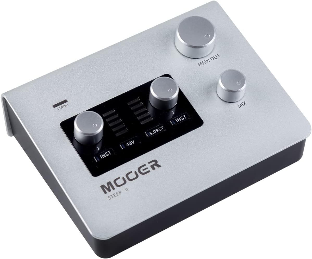 MOOER SteepⅡ Multi-platform Audio Interface for Professional Recording, MIDI in/out Stero Soud With 24bit/192 Khz Ports, Support App Software,(STEEP II)